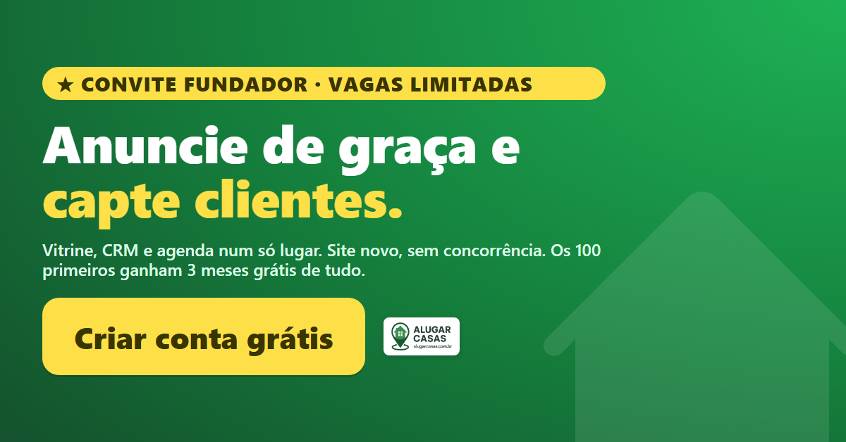 Oferta Fundador: anuncie seus imóveis de graça por 3 meses